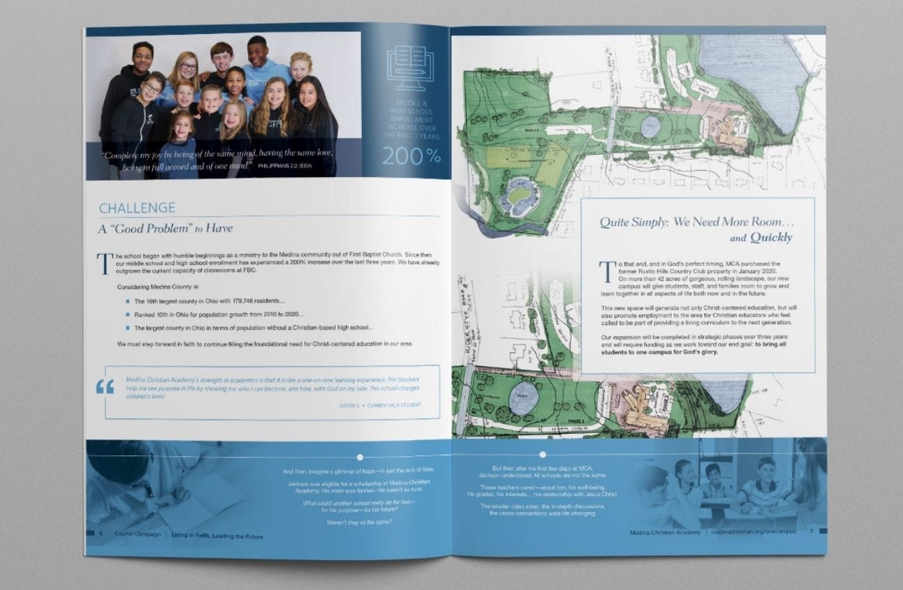 Community growth and expansion proposal brochure; Fundraising for Medina Christian Academy