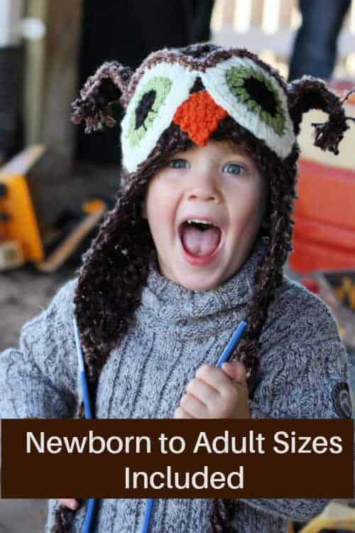 free crochet owl hat pattern newborn to adult
